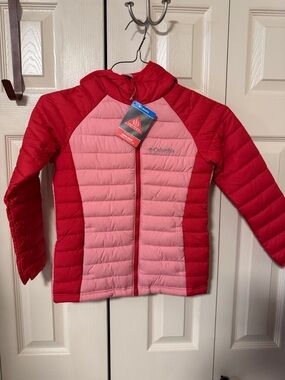 NWT Columbia Pink & Red Lightweight Puffer Jacket size youth small